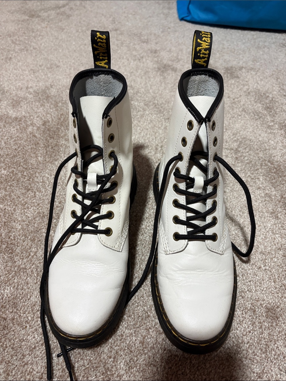 Dr. Martens White Leather Zavala Boots